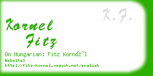 kornel fitz business card